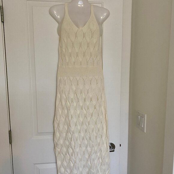 Midi Length Knit Dress Coverup in Ivory L - Picture 6 of 13